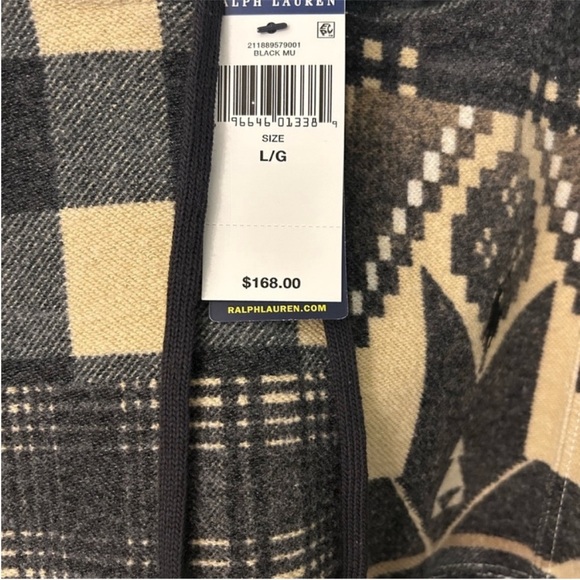 Polo Ralph Lauren Large Hoodie Patchwork Geometric Aztec Multi NWT - Picture 8 of 8